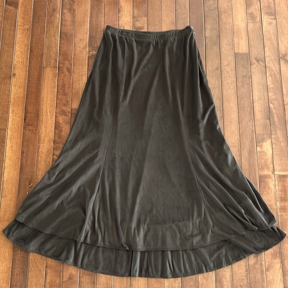 J. Jill Faux Suede Long Brown Skirt Size XS - Picture 1 of 7
